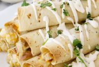 Zesty Green Chile Chicken Taquitos