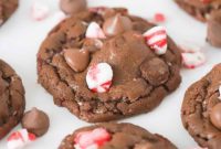 Festive Chocolate Peppermint Crunch Cookies