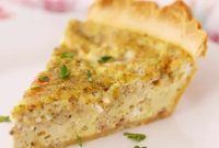 Triple Cheese Pesto Quiche