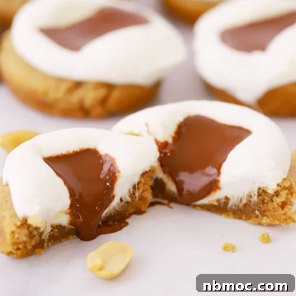S'mores cookies arranged on white parchment paper, highlighting their gooey goodness.