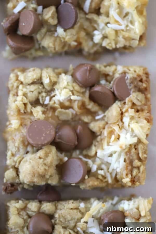 Delicious Coconut Caramel Magic Bars, showcasing their tempting layers.