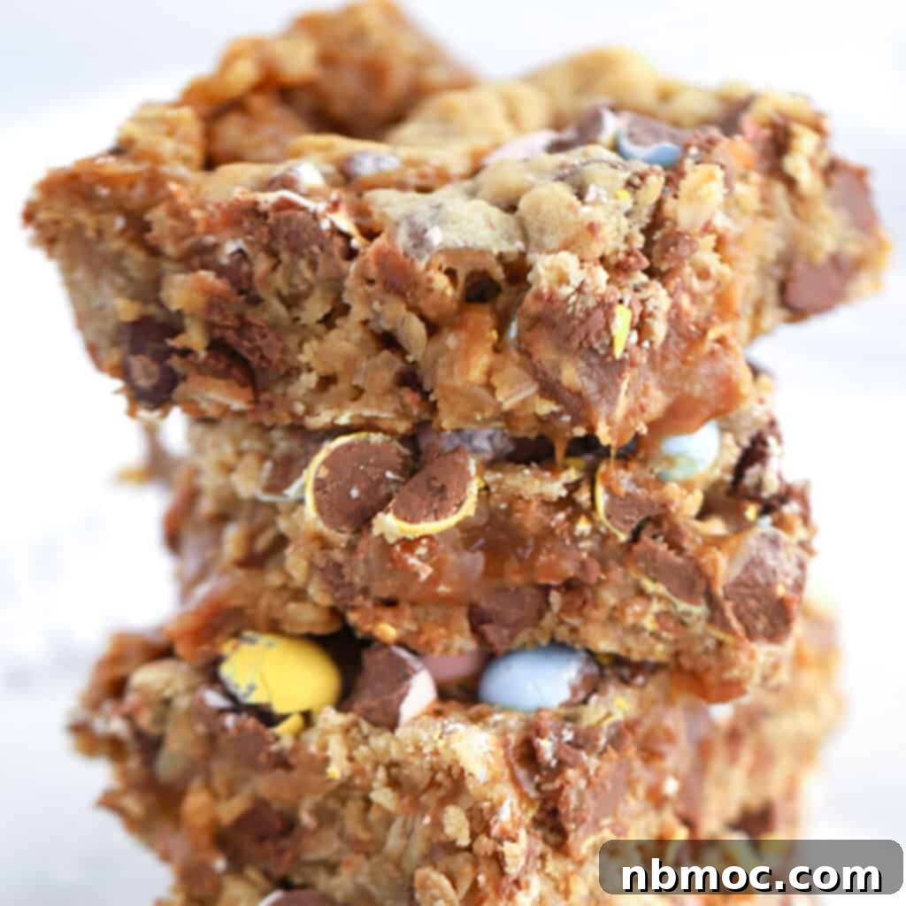 Cadbury Egg Cookie Bar recipe, highlighting a festive Easter treat.