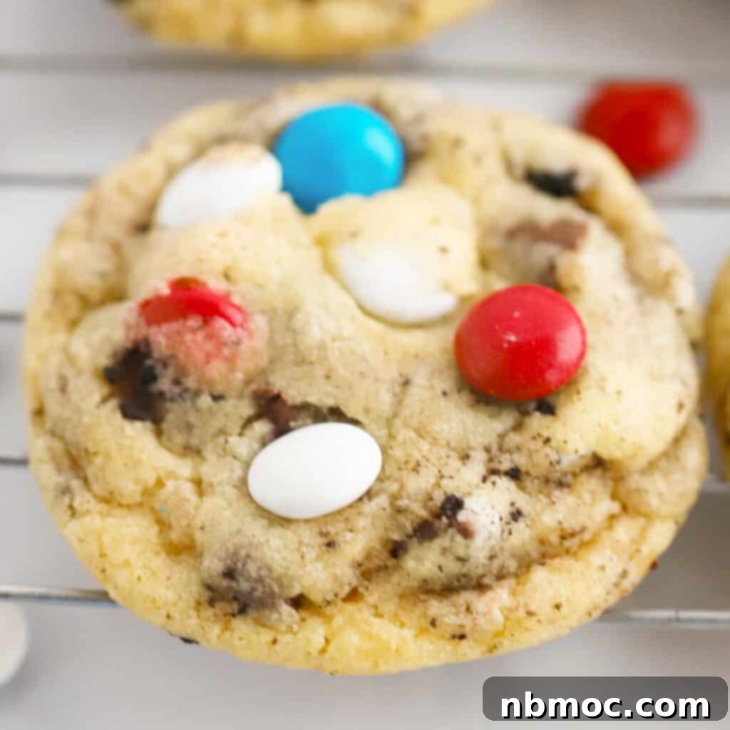 Oreo and M&M cookie recipe, highlighting their fun and colorful inclusions.