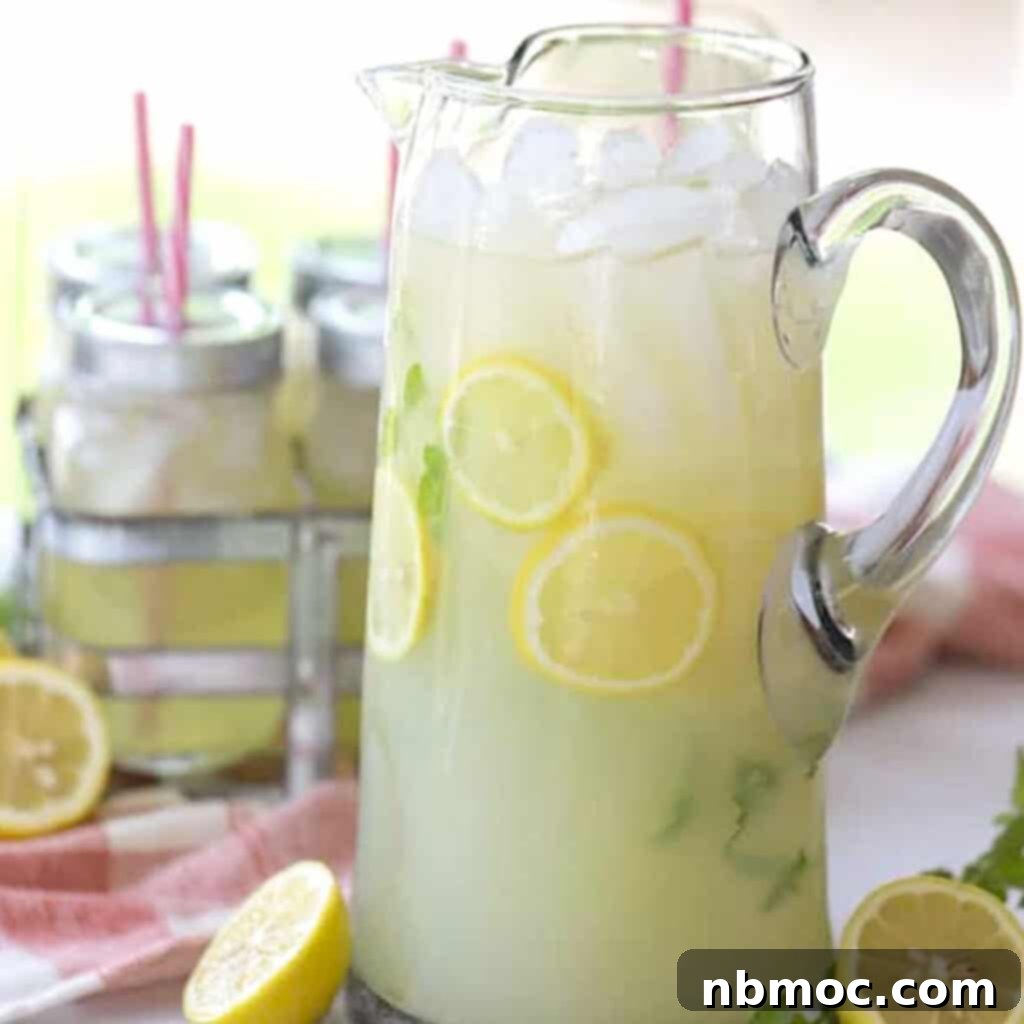 Mint lemonade is made with simple ingredients