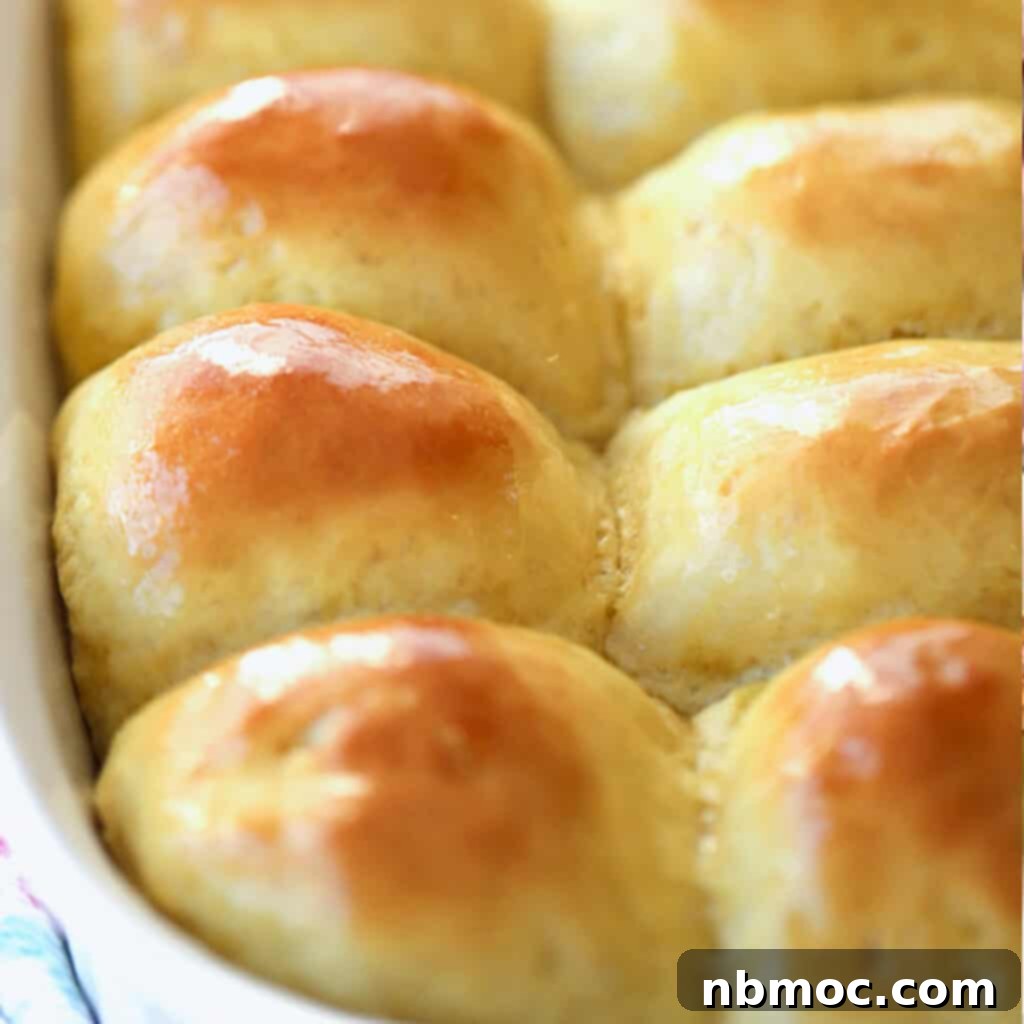 A basket of freshly baked homemade einkorn dinner rolls, golden and soft, making them one of the best Thanksgiving side dishes.