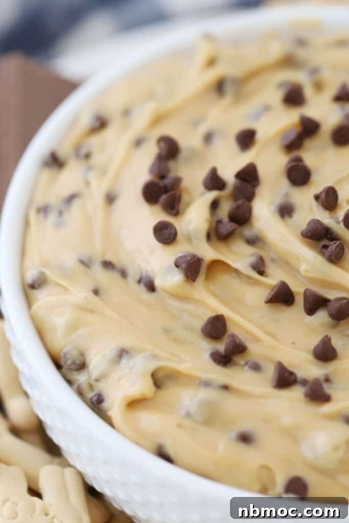how to make Buckeye Dip, a serving bowl full of this easy sweet dip recipe.