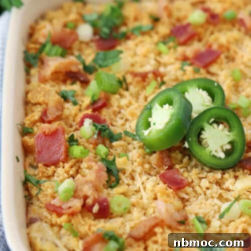 Jalapeño Popper Dip in a baking dish