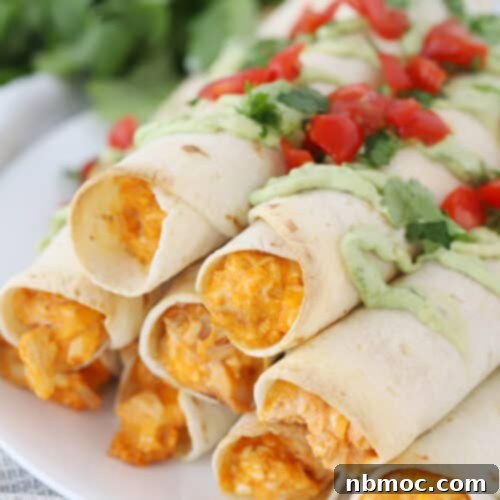 buffalo chicken taquitos recipe card image