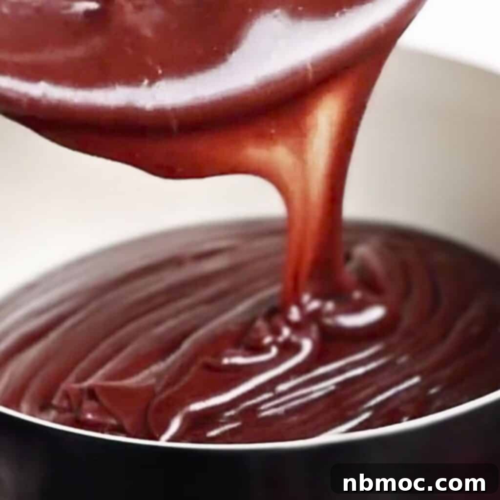 pouring chocolate into fondue pot