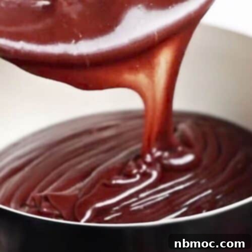 pouring chocolate into fondue pot