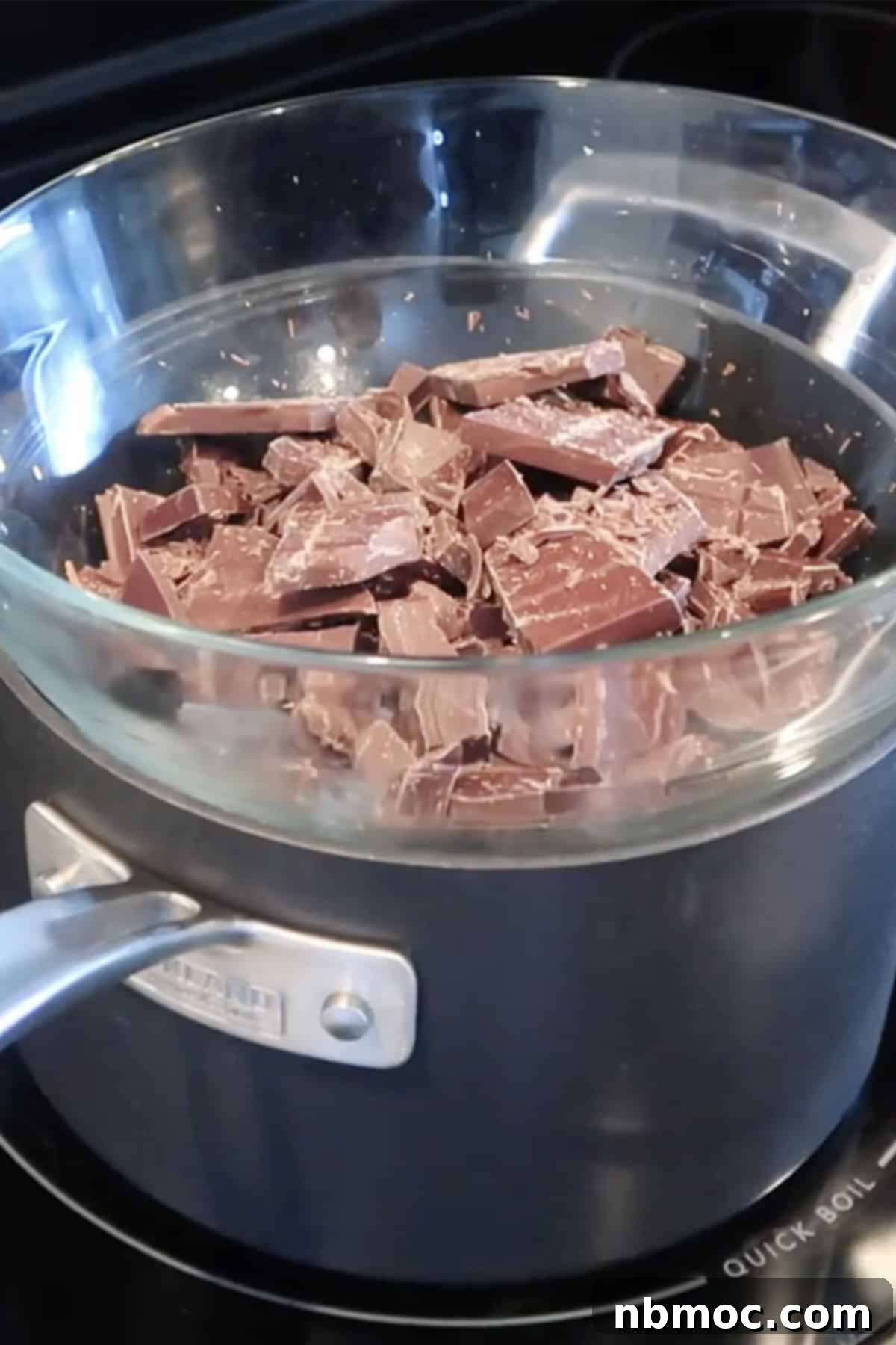 Chocolate Bliss Melt 4 melting chocolate in double boiler for easy chocolate fondue recipe, fondue chocolate recipe, recipe for chocolate fondue, fondue chocolate recipe, chocolate fondue recipe easy.