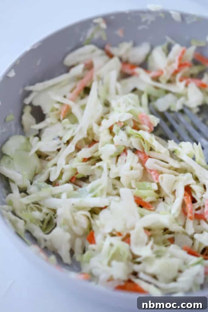 Crispy Slow Cooker Carnitas Tacos 6 Spicy ranch coleslaw to use as a topping for carnitas tacos.