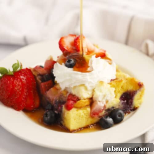Patriotic French Toast Bake 5 how to make red, white, and blue overnight French toast bake recipe