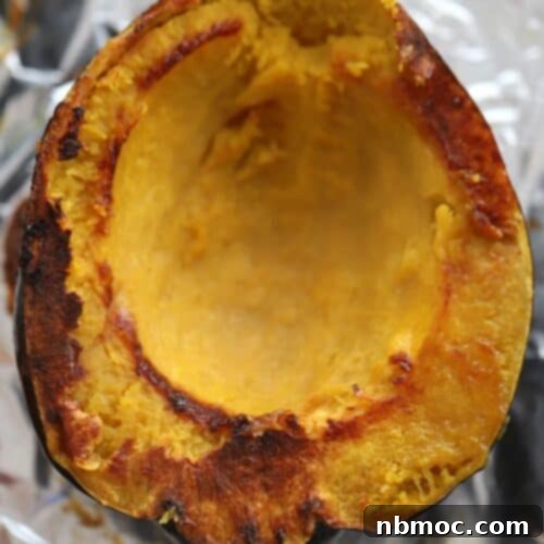 The Secret to Perfectly Roasted Squash 4 Roasted acorn squash, halved and tender, ready to be served