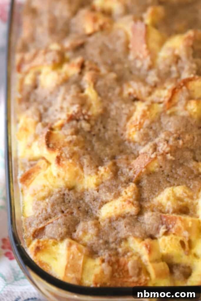 Easy French Toast Bake recipe, an overnight french toast bake with texas toast or French bread.