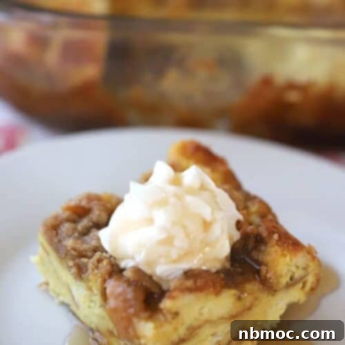 French Toast Bake or baked french toast casserole, fresh out of the oven.