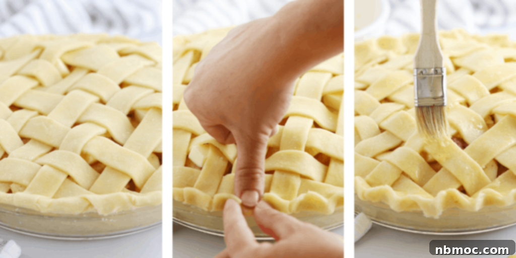 How to crimp and egg wash apple pie crust.