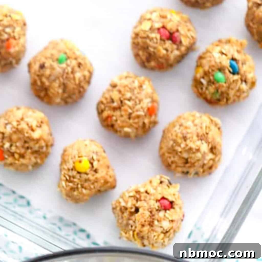 A baking dish filled with delicious Coconut Peanut Butter Power Balls, a healthy and satisfying snack.
