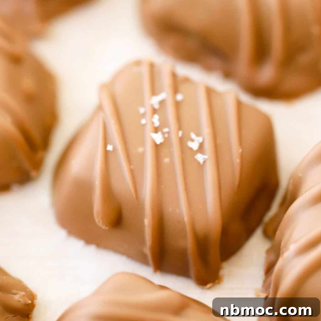 Decadent Chocolate Covered Caramel, a tempting homemade treat.