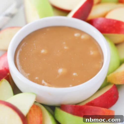 Caramel sauce for apples, caramel apple dip.