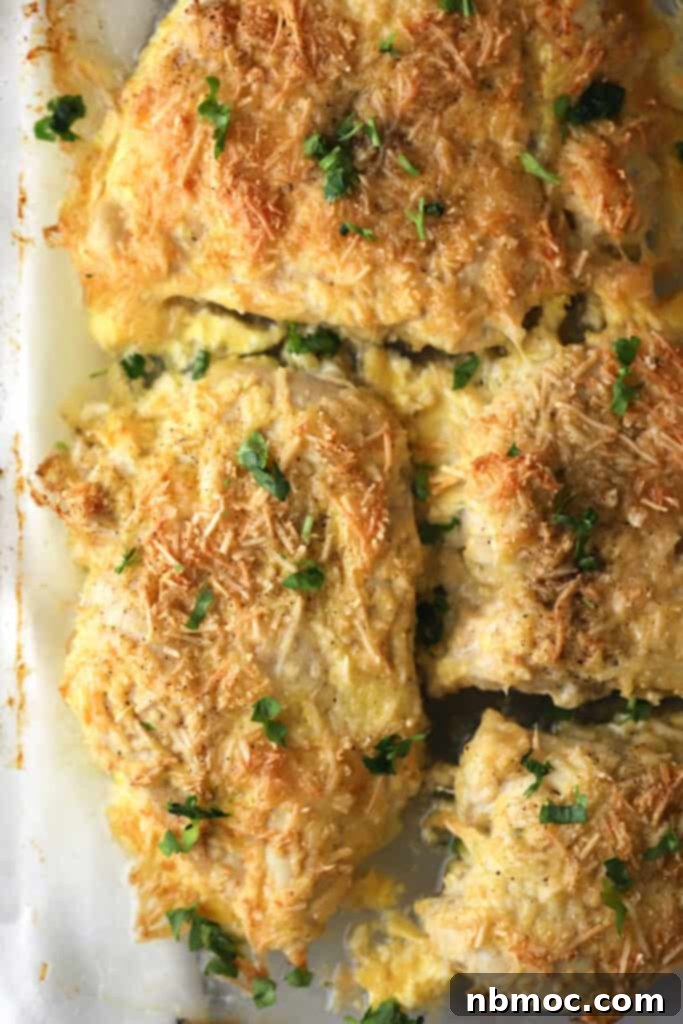 A baking dish with Parmesan ranch chicken.