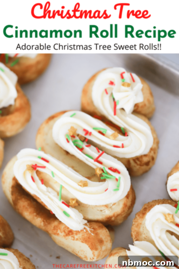 Pinterest pin for Christmas Tree Cinnamon Rolls.