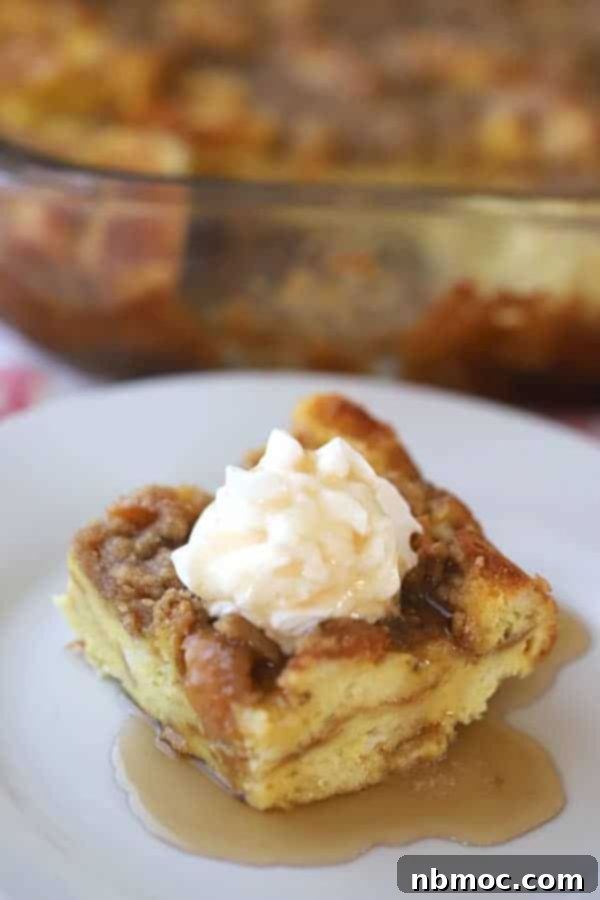 A golden-brown classic French Toast Bake, ready for a delicious brunch. This make-ahead recipe is perfect for feeding a crowd.