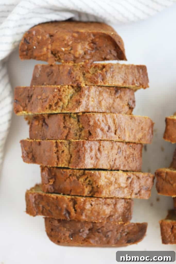A slice of homemade banana bread, moist and delicious, a classic breakfast or snack.