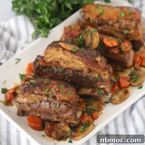 amazing beef short ribs recipe made in the crockpot, beef short ribs in slow cooker.