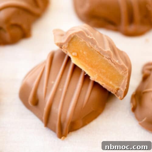 chocolate covered caramel Candy recipe. how to make chocolate covered caramels.