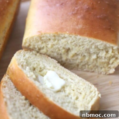 Artisan Einkorn White Bread 4 Einkorn white bread recipe sliced into a perfect sandwich loaf of bread.