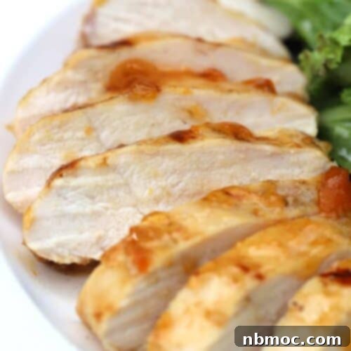 easy apricot chicken recipe on a white plate