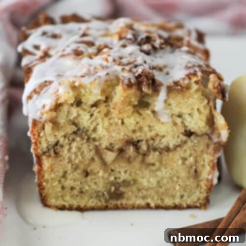 A delicious apple bread recipe, easy apple cinnamon bread recipe, beautifully baked and ready.