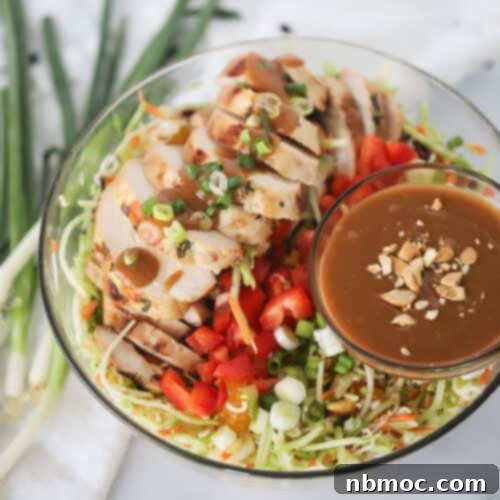 chicken chop salad, thai crunch salad, thai chopped chicken salad recipe.