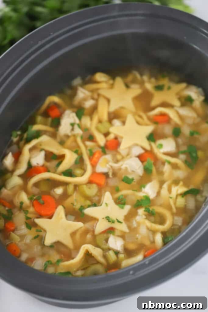 slow cooker chicken noodle soup, easy slow cooker chicken dinner.