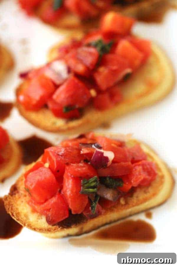 Fresh tomato bruschetta with basil; how to make bruschetta.