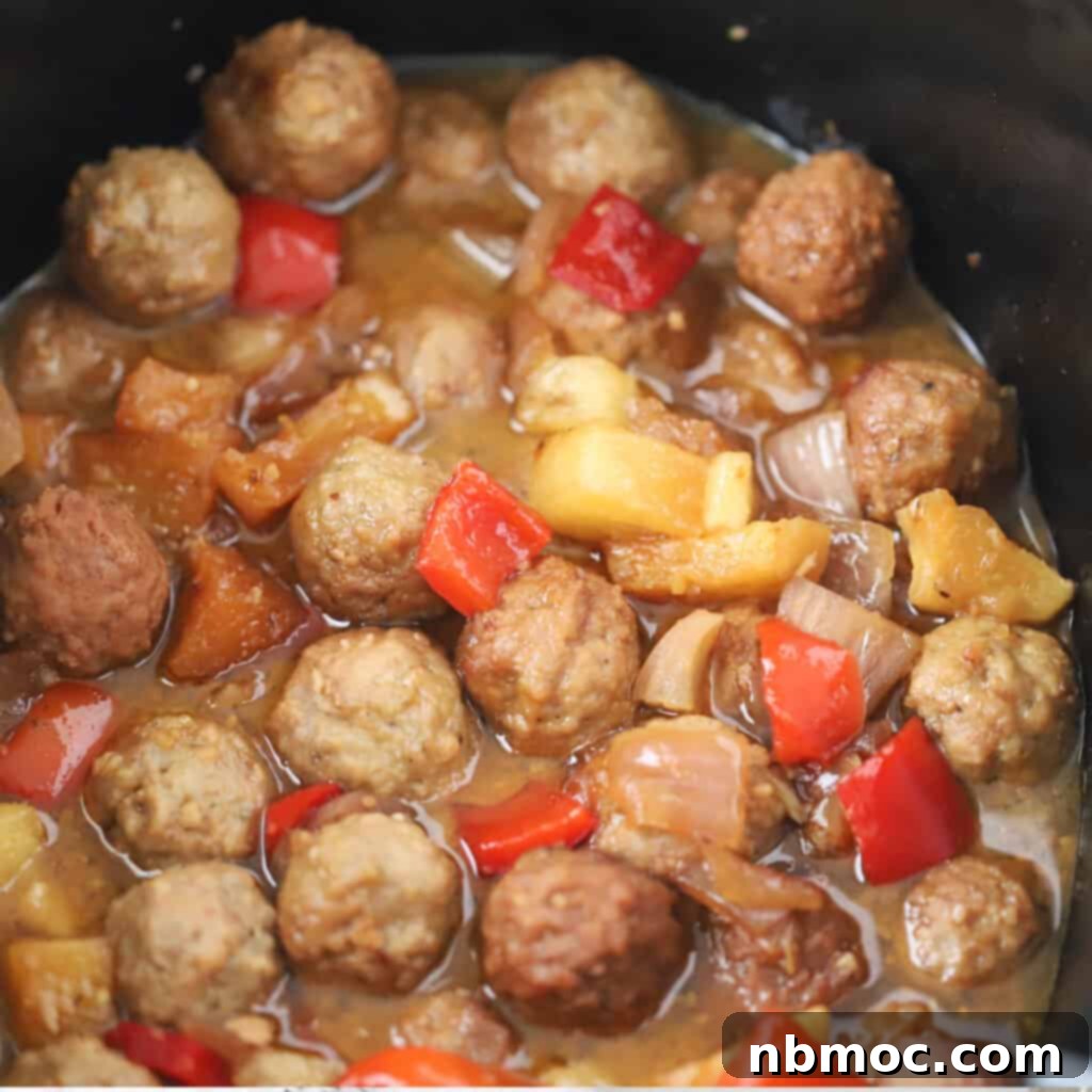 how to make Sweet and Sour Meatballs in crockpot recipe. easy dinner idea. 