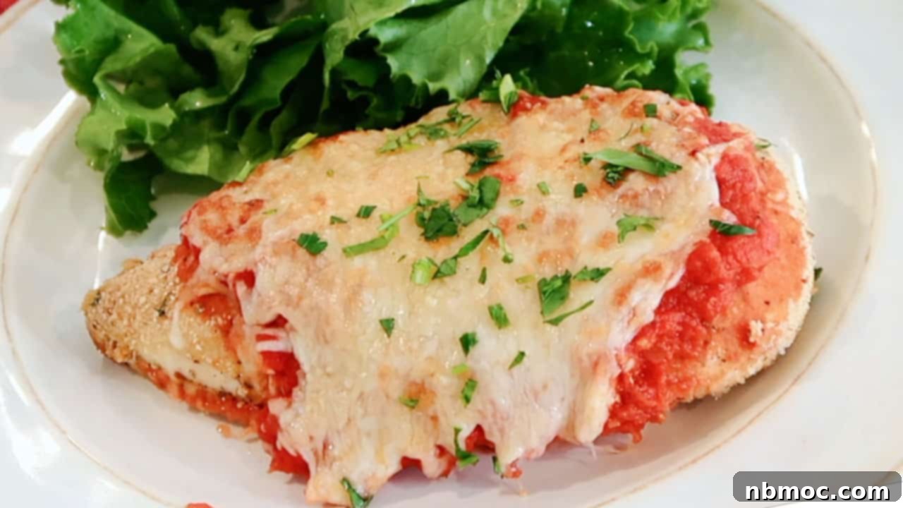 easy baked chicken parmesan on a plate