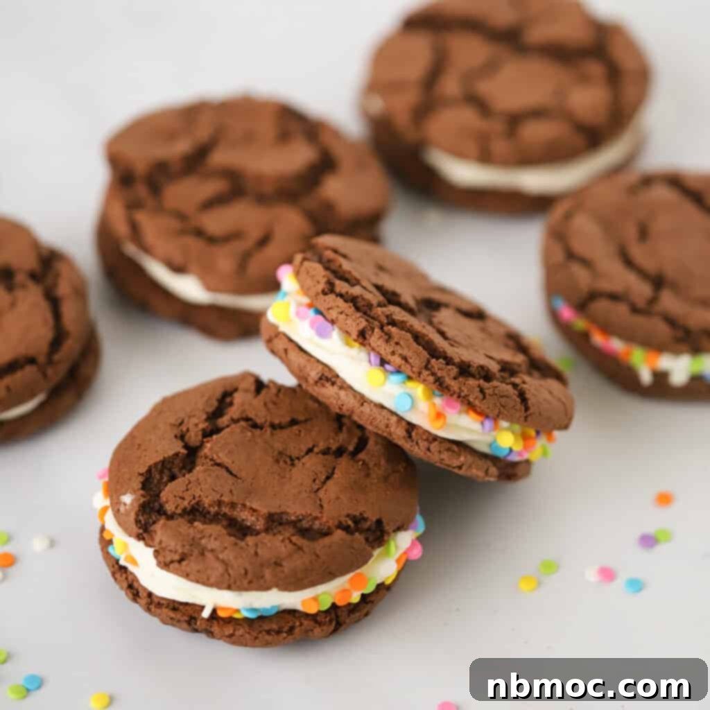 Detailed shot of the process to make the best homemade Oreo cookies, showing neatly scooped cookie dough balls ready for baking on a parchment-lined tray.