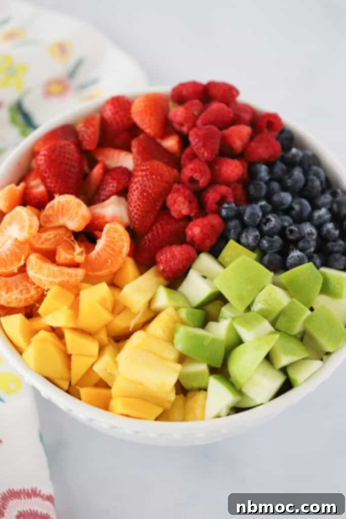 Vibrant Fruit Medley 3 how to make the best Fruit Rainbow Salad.