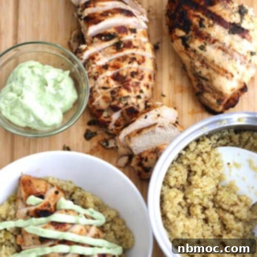 Zesty Cilantro Lime Chicken 8 An incredibly juicy and flavorful Cilantro Lime Chicken on a bed of the most delicious Quinoa!