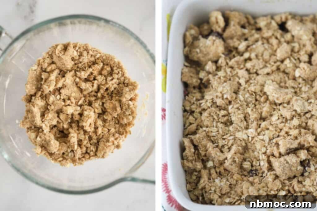 Rustic Blackberry Oat Bake 4 Oat crumble topping used in this recipe for Blackberry Crisp.