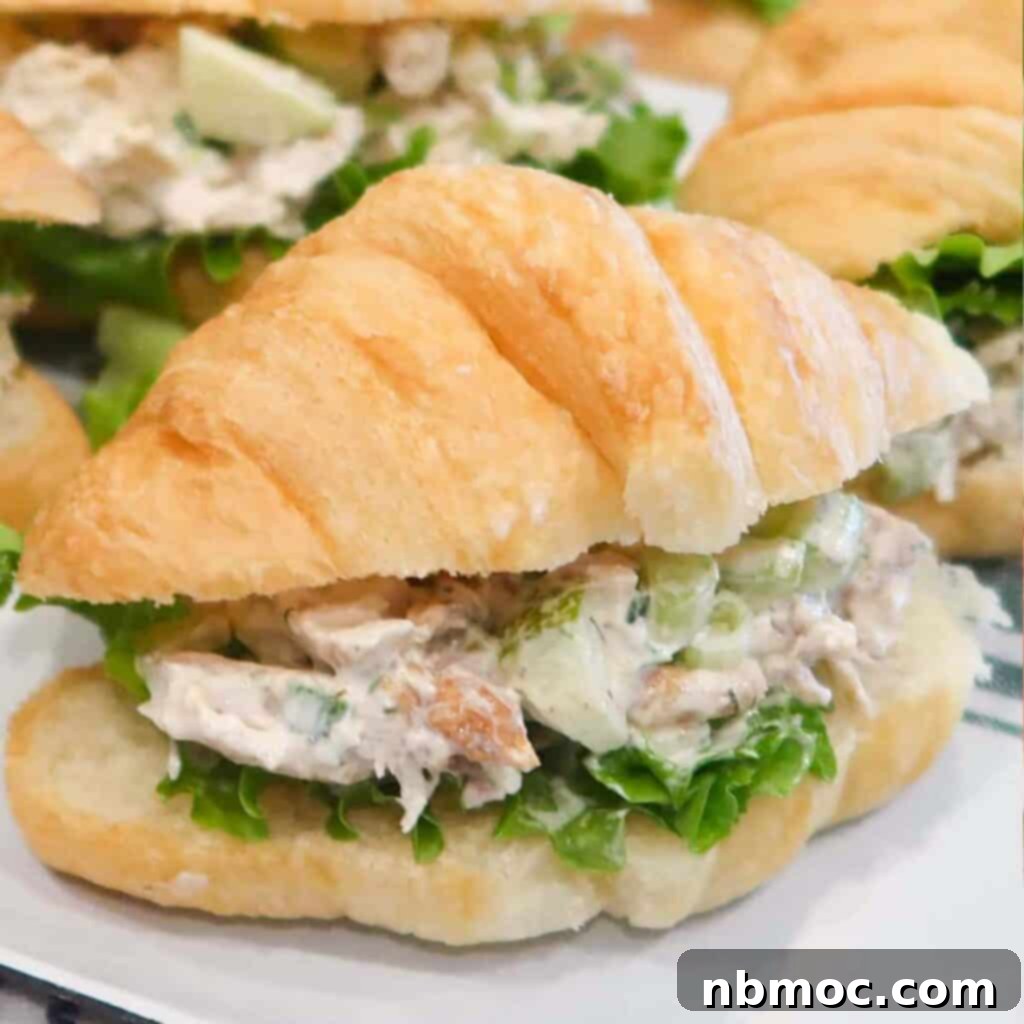 chicken salad sandwiches, chicken salad croissant, memorial day menu