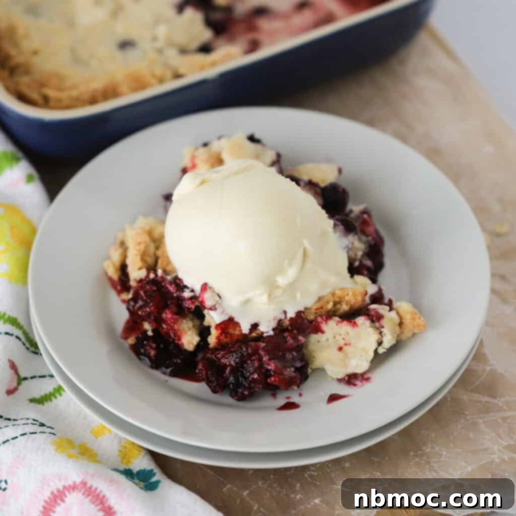 Mixed Berry Cobbler, easy summer dessert