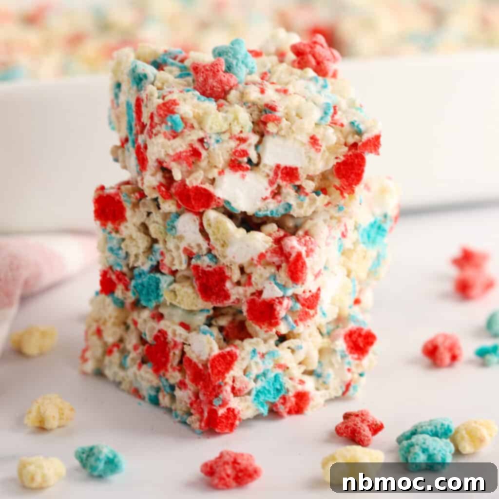 4th of july Krispie treats, patriotic rice crispy treats