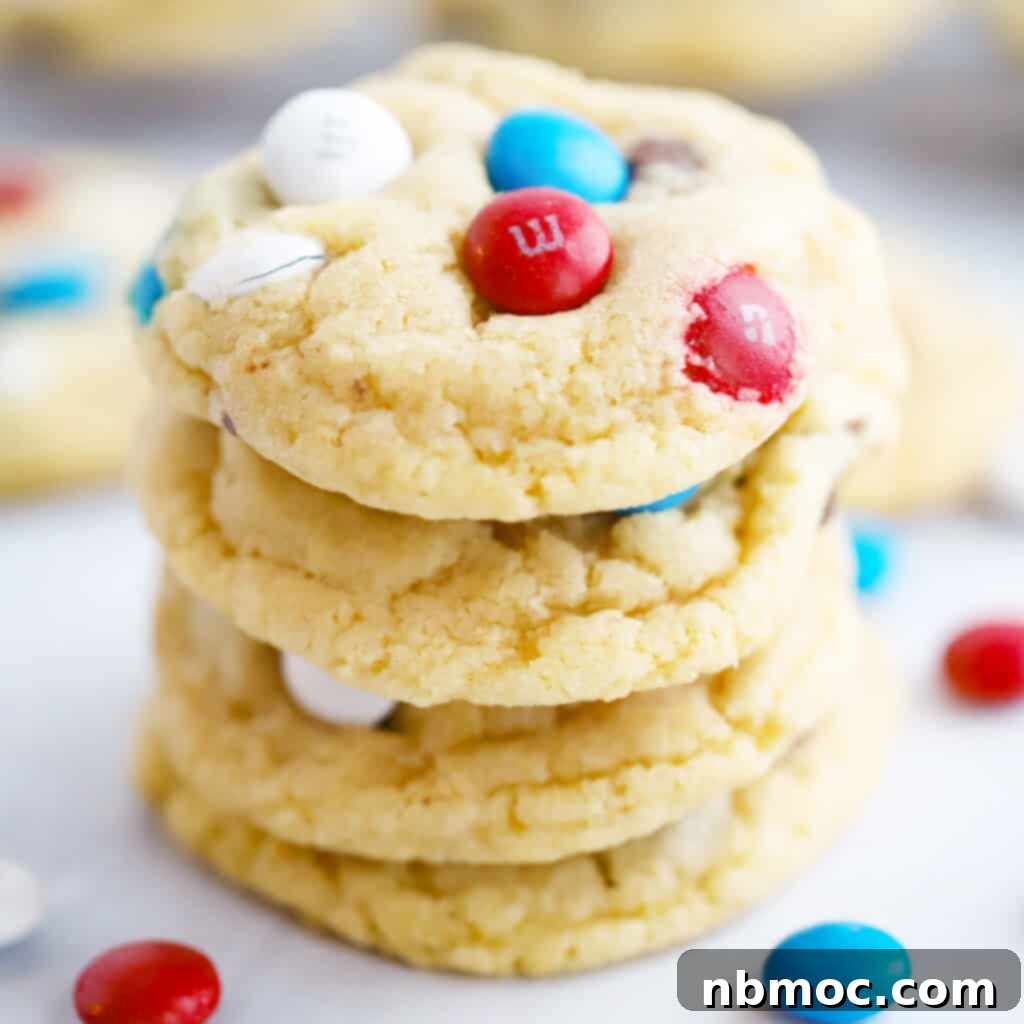 red white and blue m&m's Cookie recipe