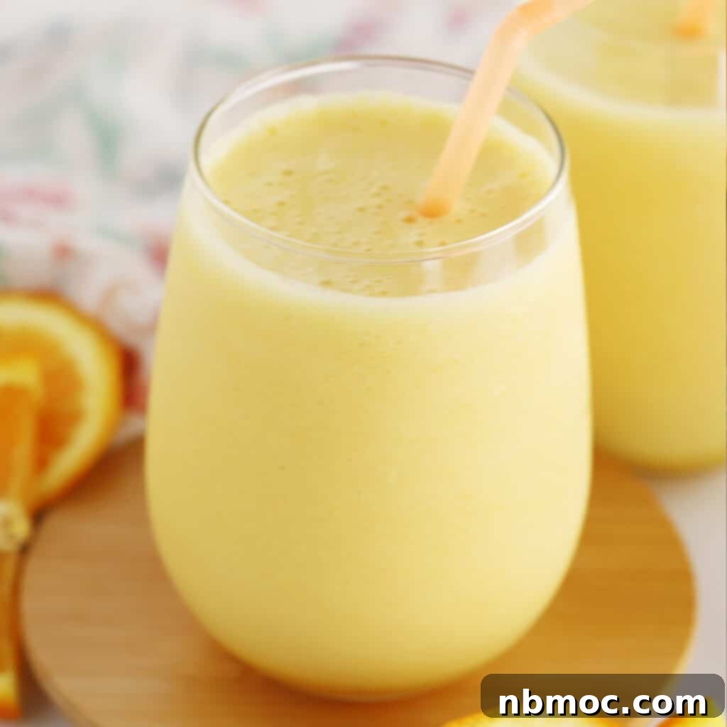 Orange Julius recipe in a glass cup