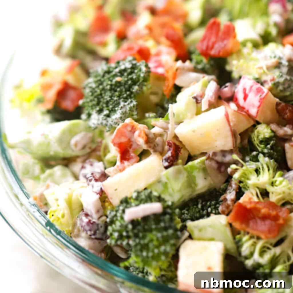 raw broccoli salad with bacon, broccoli bacon salad, raw broccoli salad, memorial day menu ideas