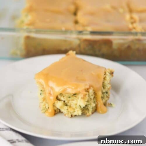 Zucchini Coconut Cake with Caramel Topping