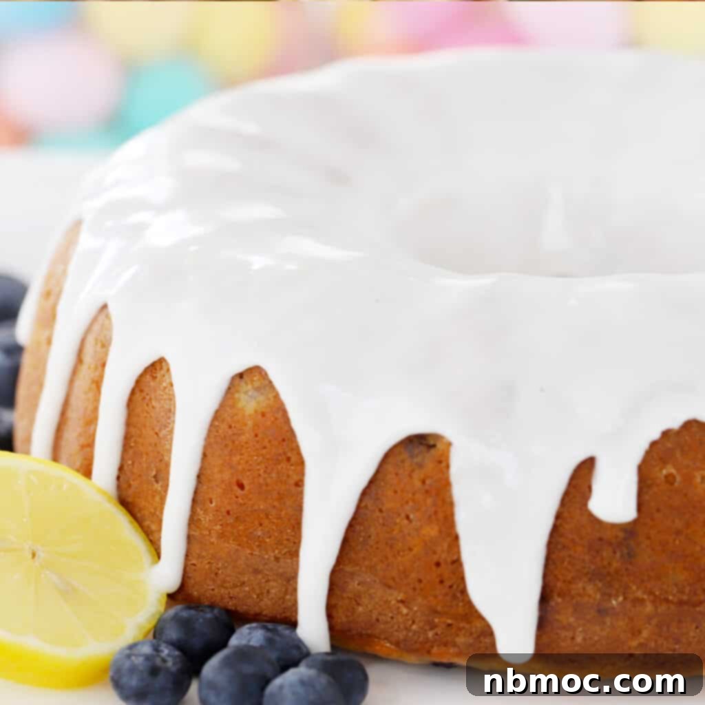 Zesty Lemon Treats 21 lemon blueberry bundt cake recipe with lemon glaze on top